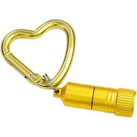 Munkees Taschenlampe Mini LED-Leuchte mit Herz-Karabiner, gold (Einzelartikel, 1-St), kompakt, leicht, Karabiner