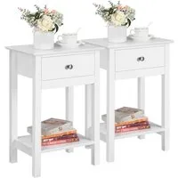 Yaheetech Nachttisch 2er Set, Beistelltisch mit Schublade und Ablage, 40 x 30 x 61 cm