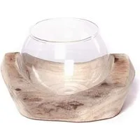 CREEDWOOD Windlicht Wurzelholz Windlicht "NURIA", mit Glaseinsatz, Vase, Kerzenhalter