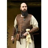 Battle Merchant Wikinger-Kostüm Torso Rüstung aus Fettleder braun, „Sindri“
