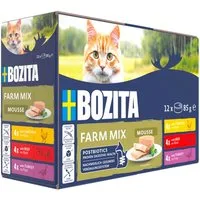 Bozita Mousse Mixed Farm 12 x 85 g, Nassfutter für: Katze