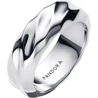 Pandora Silberring Breiter Bandring für Wellig Silber