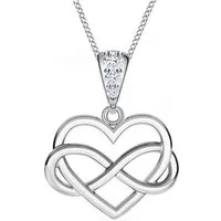 Goldene Hufeisen Kette mit Anhänger Herz Unendlichkeit Damen Mädchen Anhänger Halskette 925 Silber (2-tlg, inkl. Etui), Rhodiniert