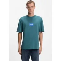 HUGO Blue T-Shirt Regular Fit, Kurzarm, Hugo-Print