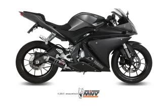 Sport Auspuff MIVV GP BLACK Komplettanlage Yamaha YZF R 125 Bj.2014-2018 RE11/RE29 EURO-3/EURO-4+ABE