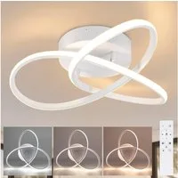 ZMH LED Deckenleuchte Wohnzimmer 3 Blatten verflochten 25/34/40CM Modern für Schlafzimmer, Augenschutz, Einfache Installtion, LED fest integriert, 3000-6000k, LED fest integriert