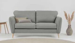 Home affaire 2-Sitzer "MARSEILLE Kompaktsofa 170 cm, Cord, Flachgewebe, Struktur, Webstoff" Massivholzbeine Eiche, Landhausstil, Wellenunterfederung