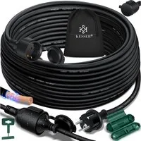 KESSER Verlängerungskabel, (50 cm), Verlängerungskabel mit Schutzkappe Outdoor für Innenbereich