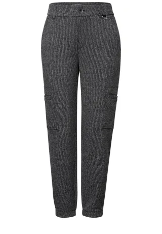 Street One - Cargo Melange Hose schwarz - Gr. - 28