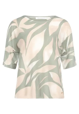 Betty & Co - Pullover mit Allover-Muster und 3/4-Ärmeln grün - Gr. - 42