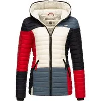 Navahoo Steppjacke Multikulti stylische Colorblocking Übergangsjacke m. Kapuze