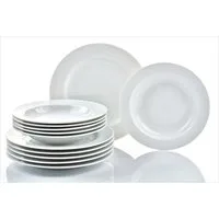 Retsch Arzberg Tafelservice Teller Set, HEIKE WEISS, Geschirr-Set 12-teilig, aus Porzellan, rund (12-tlg), 6 Personen, Porzellan, Tafelgeschirr in zeitlosem Design - für jeden Anlass und jedes Alter