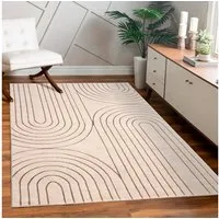 Paco Home Teppich Tuana 215, rechteckig, Höhe: 15 mm, Kurzflor, Regenbogen, Hoch-Tief Struktur, Scandi-Look