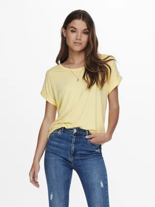 ONLY - ONLMOSTER S/S O-NECK TOP NOOS JRS Pale Banana - Gr. - XS