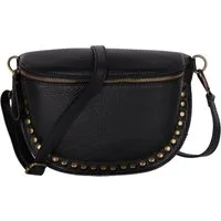 MIRROSI Bauchtasche Damen, Echtleder, Leder, Made in Italy, Umhängetasche, Brusttasche, (Schultertasche für jeden Anlass), Crossbody Bag, Damen Taschen mit Nieten