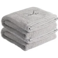 Sansibar Sylt Duschtücher Sansibar Sylt 2er Duschtuch Set Frottier-Serie „Classic“, 2-tlg, hochwertige Säbel Stickerei, pflegeleicht, hautfreundlich