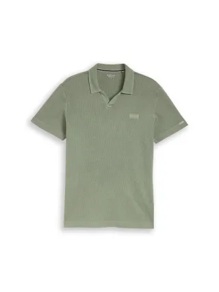 Tom Tailor - Resort Poloshirt im Used-Look greyish shadow olive - Gr. - XL