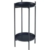 en.casa Blumenständer, »Tuusula« mit 2 Ablagen Metall 54 x 25 cm Schwarz