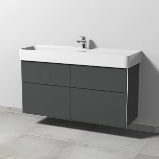 Sanipa 3way Waschtischunterbau zu Laufen VAL Waschtisch mit 4 Auszügen, Anthrazit-Matt BR82522