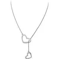 viva-adorno Y-Kette Herz Damenkette Lassokette Halskette Herzen 60cm Edelstahl