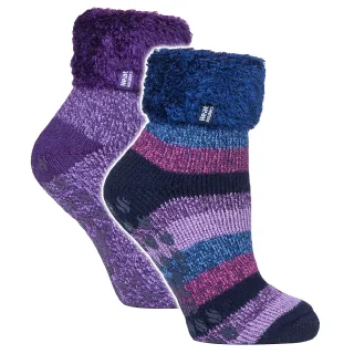 2er-Pack Damenweiche Lounge-Socken mit Noppen