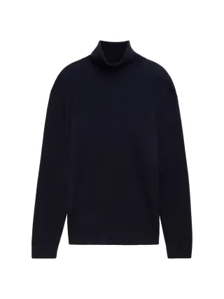 Tom Tailor - Rollkragenpullover mit Cashmere knitted navy melange - Gr. - XXL