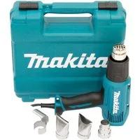 Makita Heißluftgebläse HG5030K, 1600 in W, (Komplett-Set, 6-tlg), mit 2 Temperaturstufen und Luftstromstärken, inkl. Aufbewahrungskoffer