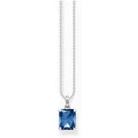 THOMAS SABO Kette mit Anhänger Halskette-Anhänger Damen Blauer Stein Silber KE1964-699-1