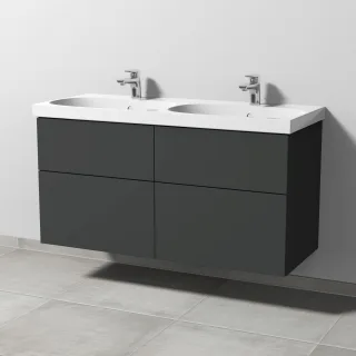 Sanipa 3way Waschtischunterbau zu Geberit Acanto Waschtisch mit 4 Auszügen, Graphit-Matt SP4201B