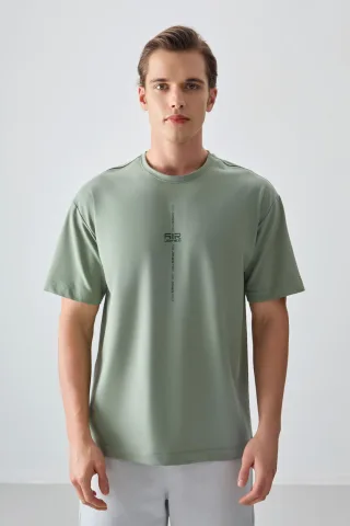 Übergröße Bedrucktes Rundhals-T-Shirt