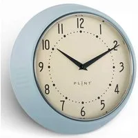LS-LebenStil Wanduhr Nostalgische Metall Küchenuhr 23cm Blau Vintage Bürouhr Quarzwerk (Lautlos Leise ohne Ticken - Schlafzimmer Flur Büro Küche Wohnzimmer)