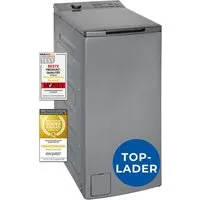 exquisit Waschmaschine Toplader LTO51207-030A, 7,5 kg, 1200 U/min, 7,5 kg, Startzeitvorwahl, Aquastop, Schmal, 15 Programme, Toplader