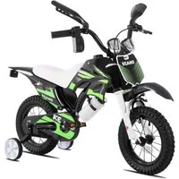 JOYSTAR Kinderfahrrad 12/16 Zoll fahrrad im Motorradstil für 3-8 Jahren Jungen und Mädchen, mit Stützrädern, Getränkehalter und Schutzblechen