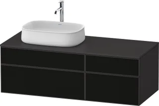 Duravit Zencha Konsolenwaschtischunterbau wandhängend Graphit & Schwarz Linienstruktur n/a & Superma ZE4826063800000