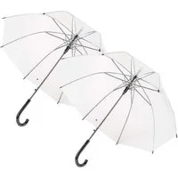 BURI Stockregenschirm Transparenter Design Regenschirm - durchsichtiger Stockschirm Schirm
