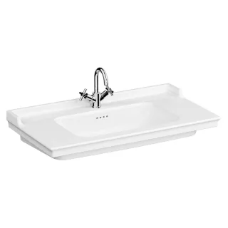 VitrA Valarte Möbelwaschtisch 100 x 53 cm mit Hahnloch 4 Überlauflöcher Weiß,7803B403-0001 7803B403-0001