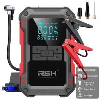 RSH Car Battery Jump Starter with Air Compressor 3000A Car Battery Booster 150PSI Portable Power Pack Jump Box with LCD