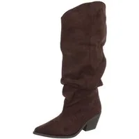 Ital-Design Damen Western-Stiefel kniehoch mit Blockabsatz Westernstiefel (92125384) Blockabsatz Stiefel in Braun