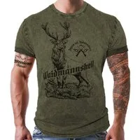 LOBO NEGRO® T-Shirt für Jäger im Washed Look: Waidmannsheil - Jagen ist Naturschutz