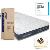 Kaltschaummatratze Scarnatti™ Gel Memory Foam Matratze - 7-Zonen, 2-in-1 Druckentlastung, scarnatti, 18 cm hoch, (Spar-Set), 18 cm, Bambus Aktivkohle Visco Kaltschaum Thermoregulation 18cm hoch