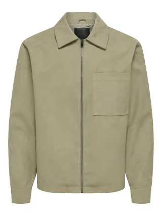 ONLY&SONS - ONSRICK FAUX SUEDE JACKET OTW Elmwood - Gr. - S