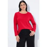 Ulla Popken T-Shirt Shirt Slim Rundhalsausschnitt Langarm