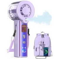 nsihing Handventilator Verbesserter, tragbarer und wiederaufladbarer Sprühnebel-Ventilator, Handventilator mit 4000-mAh-Akku und LED-Anzeige