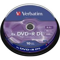 DVD+R DL 8,5 GB, DVD-Rohlinge 8fach, 10 Stück