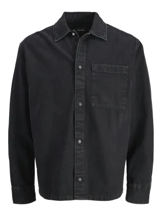 JACK&JONES - JJZAC DENIM OVERSHIRT LS black denim - Gr. - M