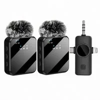 XEOOCE Mikrofon Drahtloses Lavalier Mikrofon 2er Set USB-C Plug & Play, Geräuschunterdrückungsfunktion