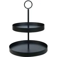 Grafelstein Etagere Etagere LENJA schwarz aus Metall modernes Design 2-stöckige Metalletag