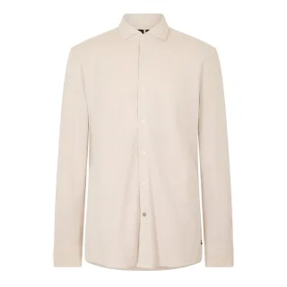Boss - "Hank" Hemd für Herren, Spreizkragen, Oxford-Stil (Hellbeige)