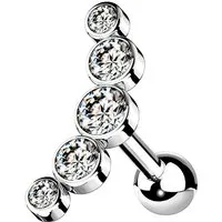 Taffstyle Piercing-Set Ohrpiercing Helix Knorpel Tragus Piercing Schmuck Kristall Bogen (Piercing Stecker Cartilage Piercing Barbell Chirurgelstahl)