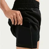 Nike Shorts Nike One Women's Dri-FIT High-Waisted 3" 2-in-1 Shorts mit Taschen am Bund und innen am Futter